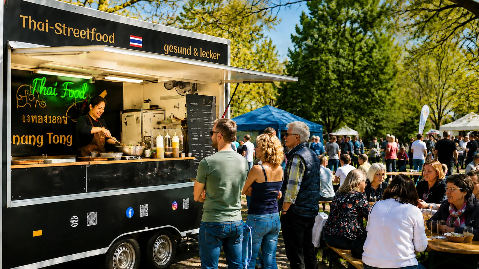Chang Tong Foodtruck bei einem Catering mit frischer Zubereitung